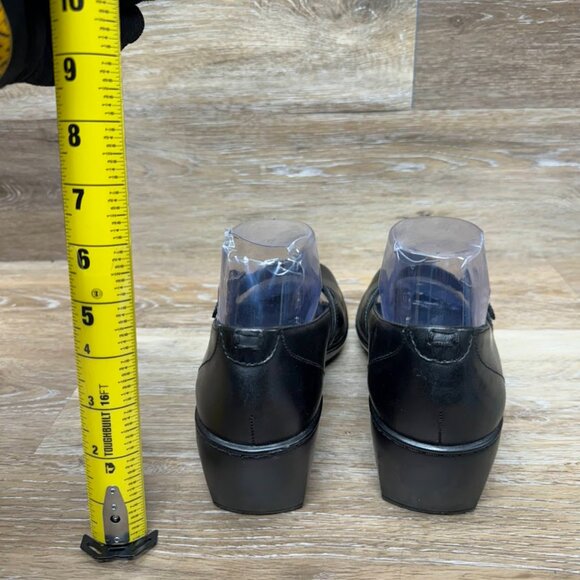 Clarks Black Leather Mary Jane Wedge Heel Women's Size 8 - Picture 3 of 6